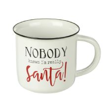 NOBODY KNOWS I'M SANTA MUG